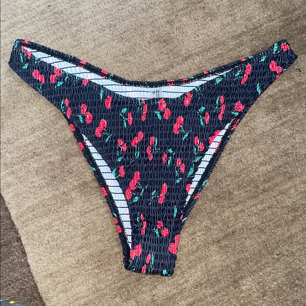 Colorful Cherry Patterned Bikini Bottom